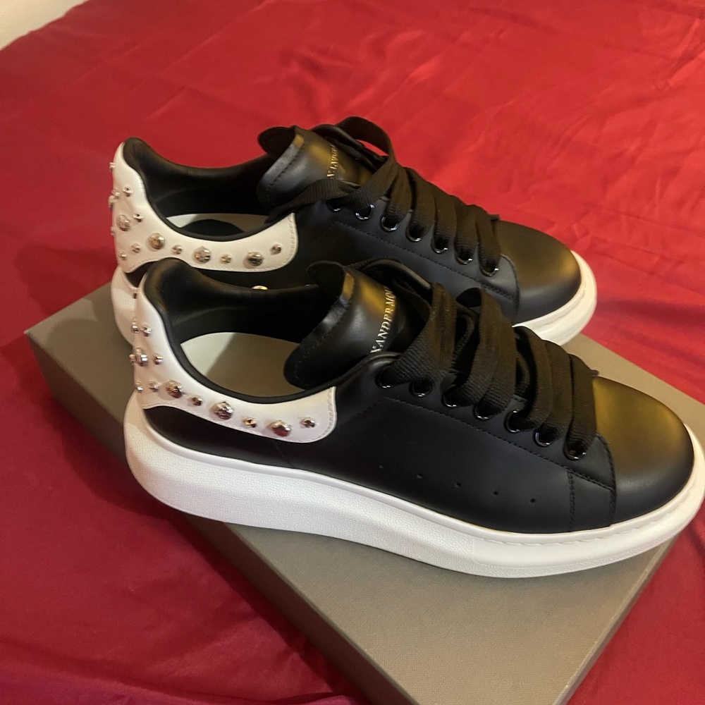 Alexander McQueen Studded Oversized Sneaker 'White Black'
